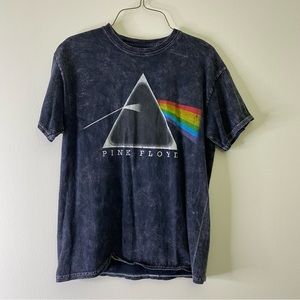 Pink Floyd Acid Wash Dark Side Of The Moon Black Graphic Shirt Size Medium EUC